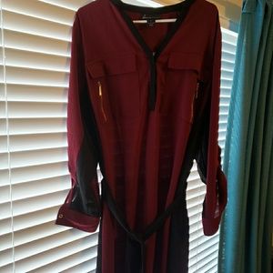 Womens Plus Size Colorblock Dress